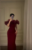 Niulatu Off The Shoulder Evening Dress Sheath Long Party Prom Dress HZ1007