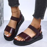 Niulatu Design Open Toe Platform Chunky Heel Punk Leisure women's Sandals Casual Buckle Black White Trendy Shoes Woman DJSE