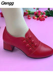 Niulatu Winter Women Boots Pu Leather Solid Color Mid Chunky Heel Ankle Boots Button Pumps Shoes Warm Ladies Short Booties DJSE