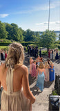 Niulatu Styles Of Evening Dresses Halter Neckline Prom Dress Pink A-line Tulle Layered Prom Dress HZ1007