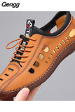 Niulatu Men's Casual Sandals Fashion Hollow Out Breathable Shoes Flat Business Soft Bottom Sneakers Sandalias Hombre DJSE