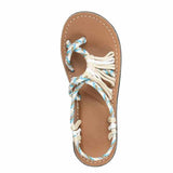 Niulatu Shoes Woman Sandals Color Matching Rope Knot Beach Toe Sandals Fashion Comfortable Women Plus Size Shoes DJSE