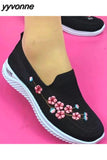 Niulatu Women Sneakers Mesh Breathable Floral Comfort Mother Shoes Soft Solid Color Fashion Female Footwear Lightweight Zapatos De Mujer DJSE