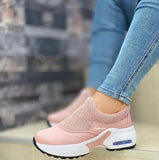Niulatu Fashion Women Casual shoes Platform Solid Color Flats Ladies Shoes Casual Breathable Wedges Ladies Walking Sneakers DJSE