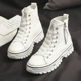 Niulatu Spring New Style Women Casual Shoes Platform Sneakers PU Leather Shoes Woman High Top White Shoes Tenis Feminino DJSE