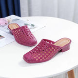 Niulatu Women's Sandals Beach Shoes Slippers Hollow Out Mid Heels Korea Style Footwear Antiskid Platform Shoes Zapatos De Mujer DJSE