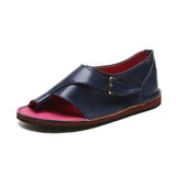 Niulatu Women Casual Flat Sandals Ladies Pu Leather Open Toe Shoes Female Roman Beach Shoes Buckle Casual Zapatos Mujer Primavera Verano DJSE