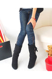 Niulatu Models Large Size Women's Shoes Belt Buckle In The Tube Boots After The Strap Flat Riding Women's Boots DJSE