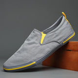 Niulatu Mens Canvas Shoes New Style Breathable Basic Slip-on Male Casual Sneakers Pedaling Lazy Summer Loafers for Mens789 DJSE