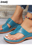 Niulatu Women Sandals Soft Bottom Summer Shoes For Women Wedge Heels Sandalias Mujer Beach Slippers Women Flip Flops Summer Sandals DJSE