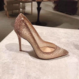 Niulatu Rhinestone Patchwork High Heel Shoes Champagne Glittering Heels Pumps Bling Bling Crystal Wedding Dress Shoes Bride DJSE
