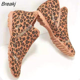 Niulatu Winter Boots Leopard Women Shoes Flat Casual Cotton Shoes Ankle Boots Thicken Warm Snow Boots Plush Couple Shoes DJSE