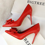 Niulatu Shoes Bow Woman Pumps Sexy High Heels Shoes Women Stiletto Casual Women Heels Office Shoes Women Basic Pump Ladies Shoes DJSE