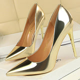 Niulatu Shoes Woman Pumps Patent Leather High Heels Shoes Women Basic Pump Wedding Shoes Female Stiletto Women Heel Plus Size 43 DJSE