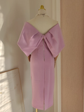 Niulatu A line Off The Shoulder Lilac Vacation Dress Satin Women Dresses SD172