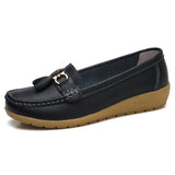 Niulatu Women Shoes Spring Autumn Cow Leather Flats Women Footwear Slip On Loafers Mother Moccasins Shoes Female Large Size DJSE