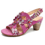 Niulatu Super Comfy Sequined Pattern Floral Veins Hook Loop Elegant Sandals Summer Shoes Women 2025 DJSE