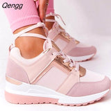 Niulatu Shoes 2025 New Fashion Wedge Flat Shoes Zipper Lace Up Comfortable Ladies Sneakers Female Vulcanized Shoes DJSE