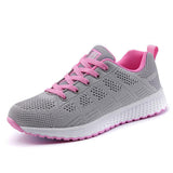 Niulatu Women Fashion Outdoor Women Casual Shoes Flat Women's Sneakers Trainers Lace-up Mesh Sneakers Walking Shoes Woman Mujer DJSE