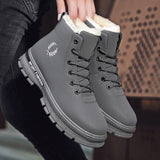Niulatu Men's Winter Warm and Velvet Thick Bottom Snow Boots 2025 New High Gang Men's Leisure Comfortable and Safe Sports Cotton Shoes DJSE