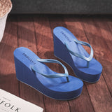 Niulatu Women Summer Shoes Woman 2025 Wedge Rubber Flip Flops Heeled Mules Candy Colors Platform Female Beach Slippers White 39 DJSE