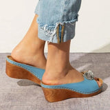 Niulatu Casual Sandals Women Wedges Sandals Flowers Open Toe Fish Mouth Med Summer Women Shoes Fashion 2025 High Heel Shoes DJSE