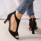 Niulatu Women 2025 New Simple Back Zipper Fishmouth High Heels Women Shoes Summer Fashion Stiletto Women Sandals DJSE