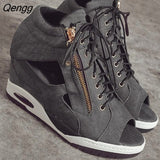 Niulatu Womens Sneakers with Platform Woman Shoe Luxury Wedge Heel Basket Autumn Winter Thick Fashion High Casual Running Low help DJSE