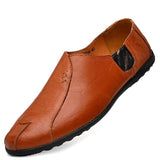 Niulatu Leather Men Casual Shoes Luxury Brand 2025 Mens Loafers Moccasins Breathable Slip on Lazy Driving Shoes Plus Size DJSE