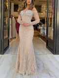 Niulatu Sweetheart Long Strapless Beading Tulle Prom Dress Mermaid Evening Gown HZ1007