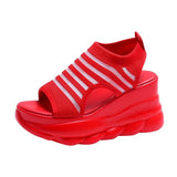 Niulatu Quality Women Sandals 2025 New Summer Wedges Platform Shoes High Heels Mesh Breathable Sneakers Sport Sandals Slippers DJSE
