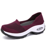 Niulatu Women Sneakers Ladies Slip on Knitting Autumn Walking Shoes Female Casual Comfort 2025 Fashion Woman Loafers Flat Shoes DJSE
