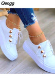 Niulatu Fashion Women Flats Solid Skateboard Shoes Comfortable Casual Pu Sneakers Female Platform Lace-Up Sneakers Footwear DJSE