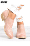 Niulatu Women&#39;s Fashion Spring Autumn Ankle Women Boots Square Heel Slip On Female High Heels Single Shoes Pointed Toe Casual shoes DJSE