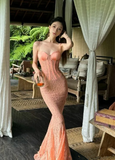 Niulatu Lace Mermaid Prom Dress Long Evening Gown HZ1007