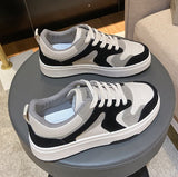 Niulatu Yellow Green Pink Design White Sneakers Women's Spring 2025 Korean Sports Platform Flat Shoes Vulcanize Canvas DJSE
