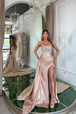 Niulatu Mermaid Evening Dress Sleeveless Slit With Beads HZ1007