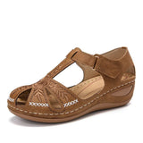 Niulatu Women's Sandals 2025 Summer Rome Vintage Hollow out Wedge Heels Platform Ladies Shoes Embroidery flowers Female Baotou Sandal DJSE