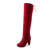 Niulatu to college 2025 Winter Women's Over The Knee Boots Women Suede Woman Skinny Knee High Heels Ladies Autumn Sexy Pumps Female Long Boot Shoes DJSE