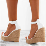 Niulatu Summer Sexy Platform Shoes Wedges Sandals High Heel Fashion Open Toe Elevator Women Pumps Sandals Plus Size DJSE