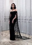 Niulatu Mermaid Prom Dress With Cape Elegant Evening Dress HZ1007