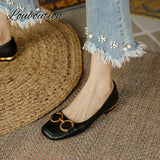Niulatu Women Shoes Slip-on Shallow Mouth Casual Retro Females Shoes breathable square toe loafer Ladies Daily Footwear DJSE
