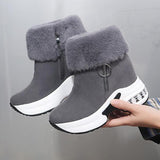 Niulatu Women's 2025 Winter Short Boots Shoes Platform High Heels Casual Thick Ytmtloy Chelsea Round Toe Wedges Botas De Mujer Sexy 1 DJSE