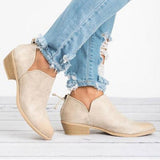 Niulatu Women Shoes Retro High Heel Ankle Boots Female Block Mid Heels Casual Botas Mujer Booties Feminina DJSE