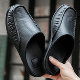 Niulatu Men Loafers Slip On Casual Walking Shoes Designer Men Half Slippers Comfortable Soft Slippers Size DJSE