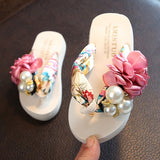 Niulatu New Non-slip Children's Flip-flops Girls Fashion Beach Shoes Pinch Sandals Female Flowers Slippers Women Wear Size DJSE