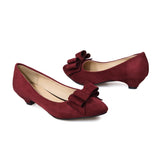 Niulatu knot shoes woman spike heels shallow wine red pointed pumps spring autumn slip-on PU shoes for women FT188 DJSE