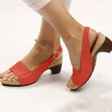 Niulatu Women's Gladiator Sandals Buckle Strap Woman Chunky Heels Peep Toe Ladies Casual Shoes Female Summer Autumn Fashion Sandals 2025 DJSE