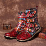 Niulatu Boots Woman Shoes Western Cowboy Style Europe and Handsome Retro Small Ladies Floral Boots Winter Boots Women DJSE