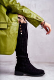 Niulatu Women Long Boots Winter Black Solid Suede Warmed Ladies High Boots Wide Heels Autumn Fashion Mature Concise Round Toe Shoes DJSE